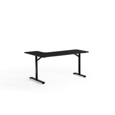 Bureau gamer L droite 160 cm Noir