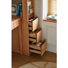 Bibliothèque 3 tiroirs en Chêne rouge massif