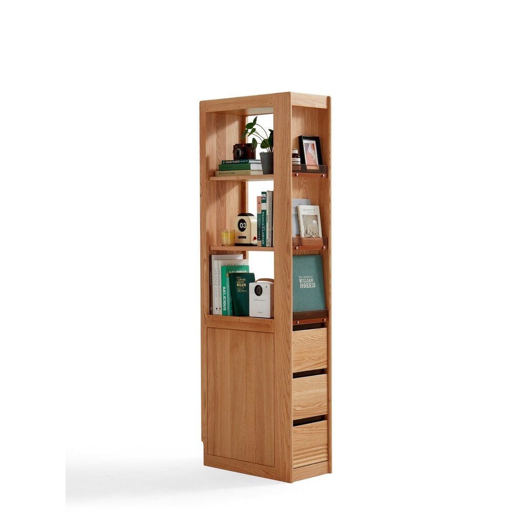 Bibliothèque 3 tiroirs en Chêne rouge massif