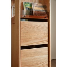 Bibliothèque 3 tiroirs en Chêne rouge massif