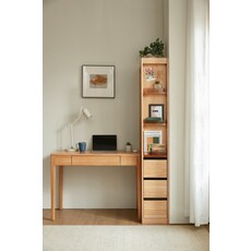 Bibliothèque 3 tiroirs en Chêne rouge massif