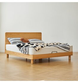 Lit avec tête de lit 180x200 cm en Chêne massif