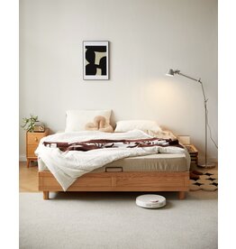 Lit avec tiroirs 180x200 cm en Chêne massif