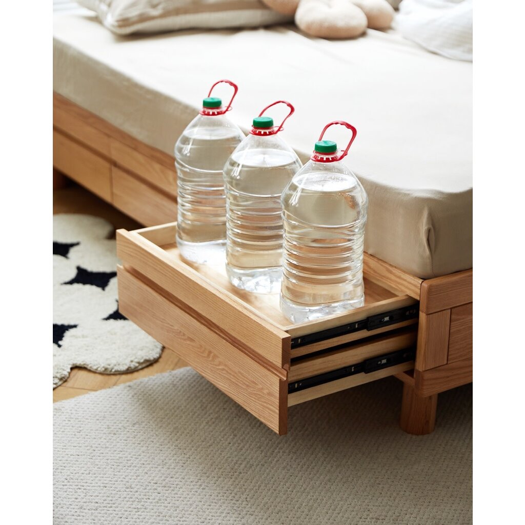 Lit avec tiroirs 180x200 cm en Chêne massif