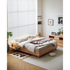 Lit avec tiroirs 180x200 cm en Chêne massif