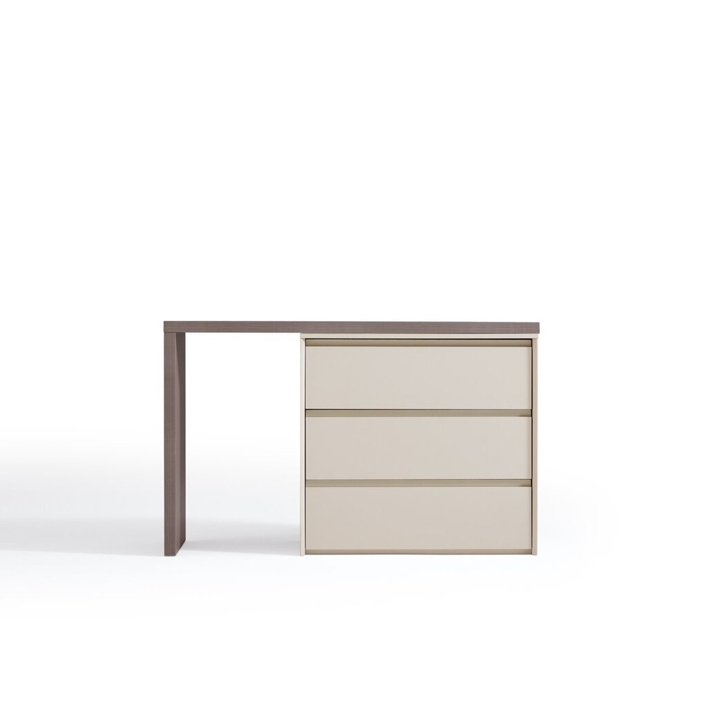 Ensemble coiffeuse / bureau miroir et caisson 3 tiroirs - Noisette