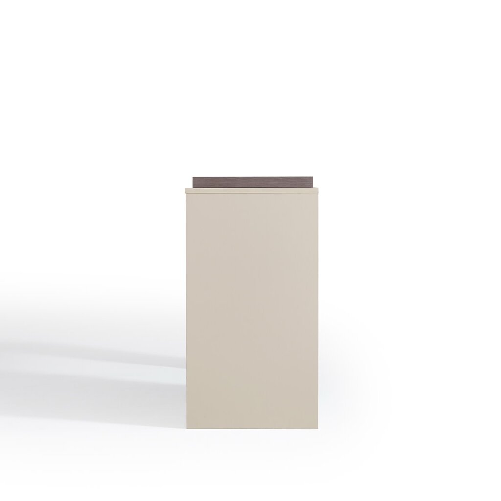 Ensemble coiffeuse / bureau miroir et caisson 3 tiroirs - Noisette