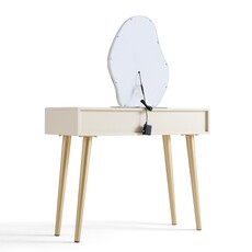 Coiffeuse minimalist 2 tiroirs avec miroir