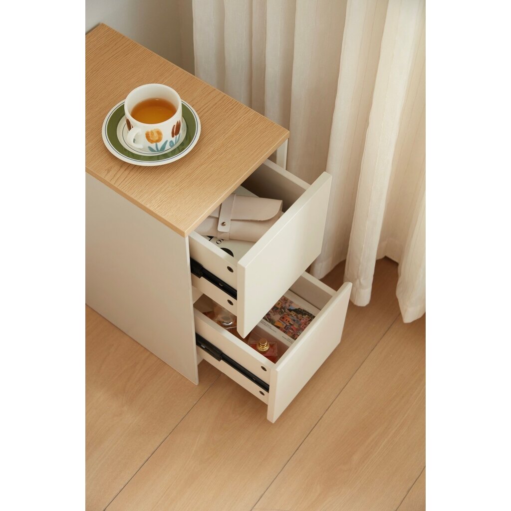 Table de chevet / commode 2 tiroirs H48.5 cm