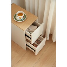 Table de chevet / commode 2 tiroirs H48.5 cm