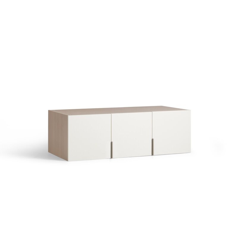 Caisson 3 portes 120 cm Gris blanc