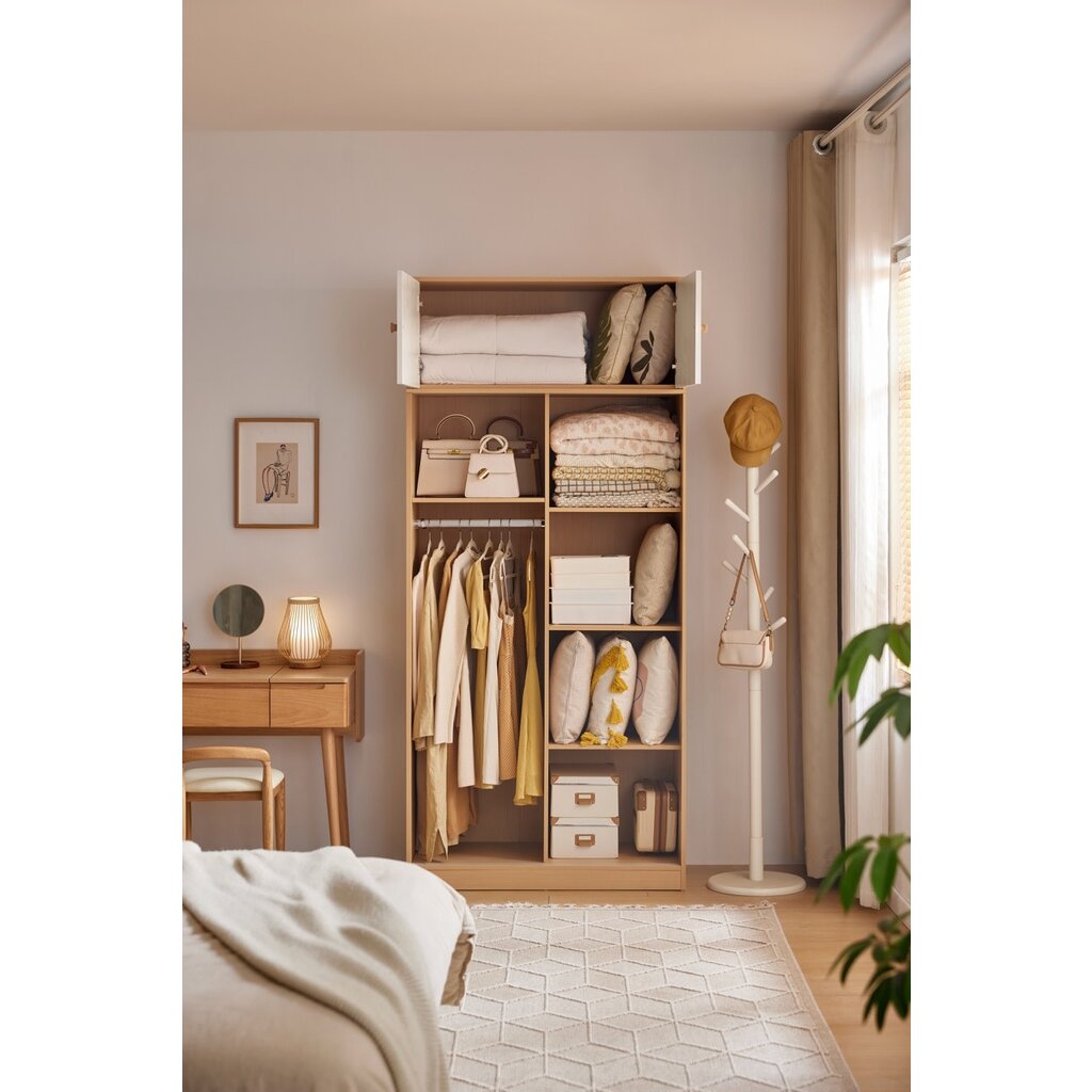 Armoire penderie 100 cm Bois blanc