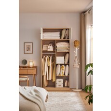 Armoire penderie 100 cm Bois blanc