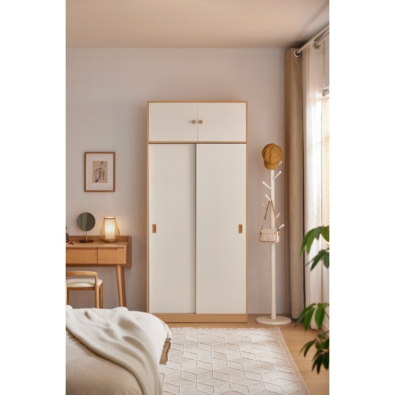 Armoire penderie 100 cm Bois blanc