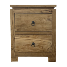 Table de chevet 2 tiroirs 45x40x55 Cm Brut