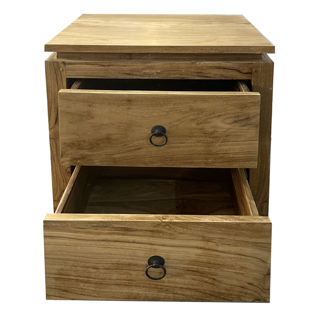 Table de chevet 2 tiroirs 45x40x55 Cm Brut