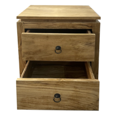 Table de chevet 2 tiroirs 45x40x55 Cm Brut
