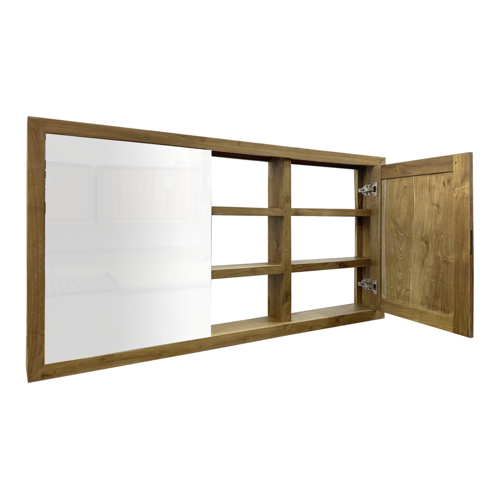 Étagère suspendu avec miroirs 130x14x70 Cm Brut