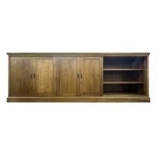 Buffet en teck massif 6 portes coulissantes 300x60x100 cm Naturel