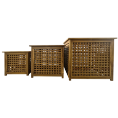 Moyenne Panière en teck Caillebotis 52X38X55 Cm