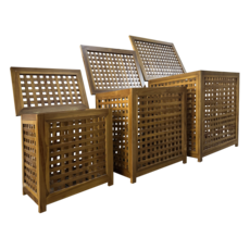 Moyenne Panière en teck Caillebotis 52X38X55 Cm