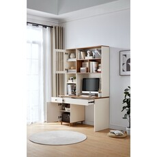 Bureau 120 cm avec rangements - Noisette
