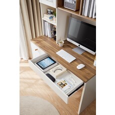 Bureau 120 cm avec rangements - Noisette