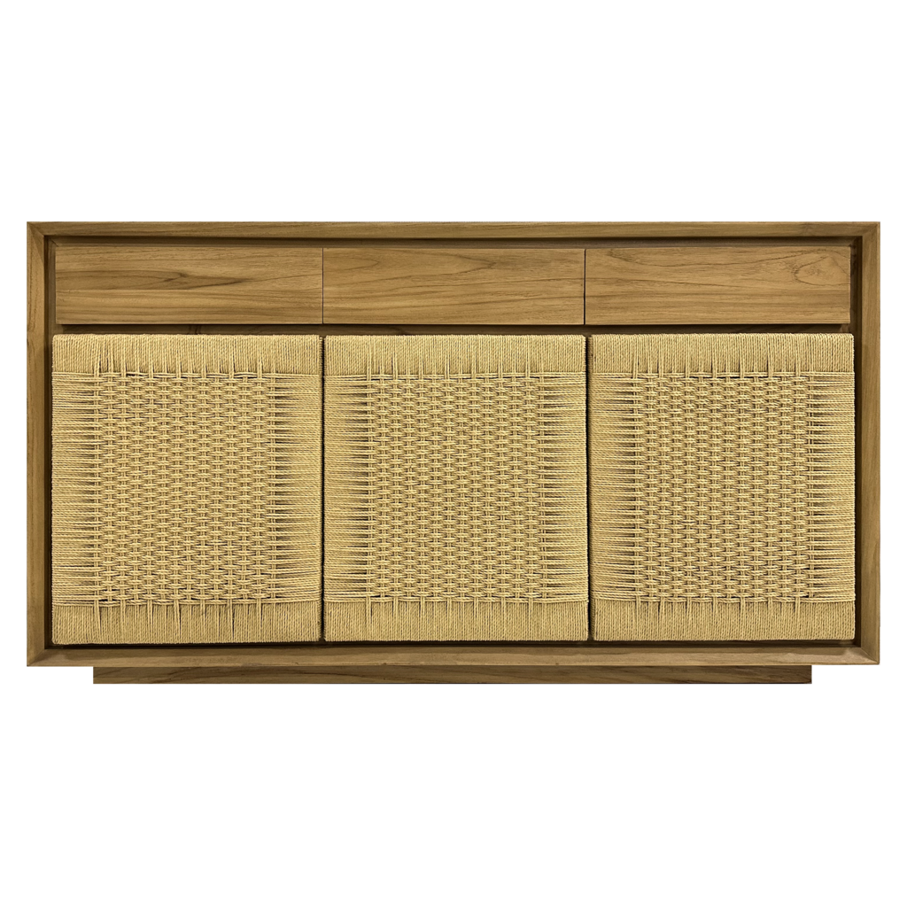 Buffet Oliver 3 portes en cordes 3 tiroirs 154x45x85 cm