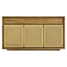 Buffet Oliver 3 portes en cordes 3 tiroirs 154x45x85 cm