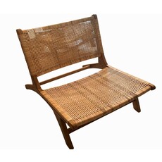 Lazy chair en teck et rotin 65x77x66 Cm