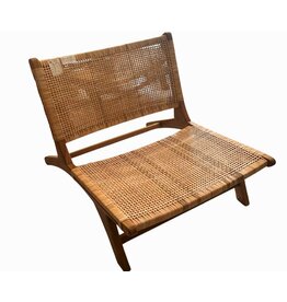Lazy chair en teck et rotin 65x77x66 Cm