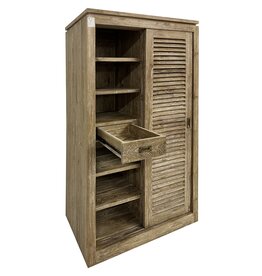 Armoire persiennes 2 portes coulissantes et 2 tiroirs