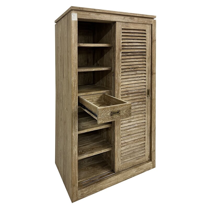 Armoire persiennes 2 portes coulissantes et 2 tiroirs