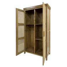 Armoire 2 portes rotin en teck 100x50x210 Cm WB