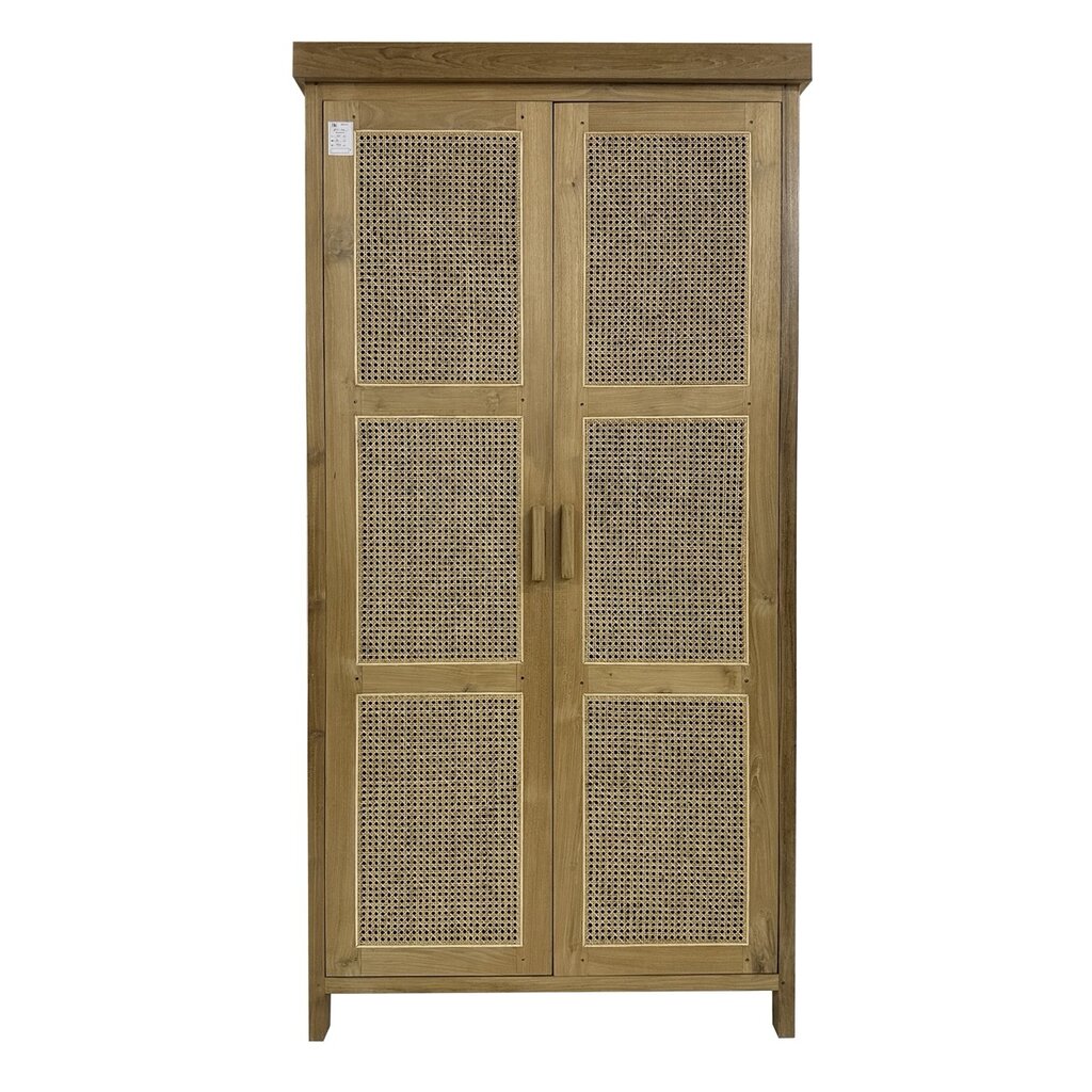 Armoire 2 portes rotin en teck 100x50x210 Cm WB