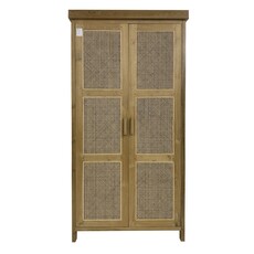 Armoire 2 portes rotin en teck 100x50x210 Cm WB