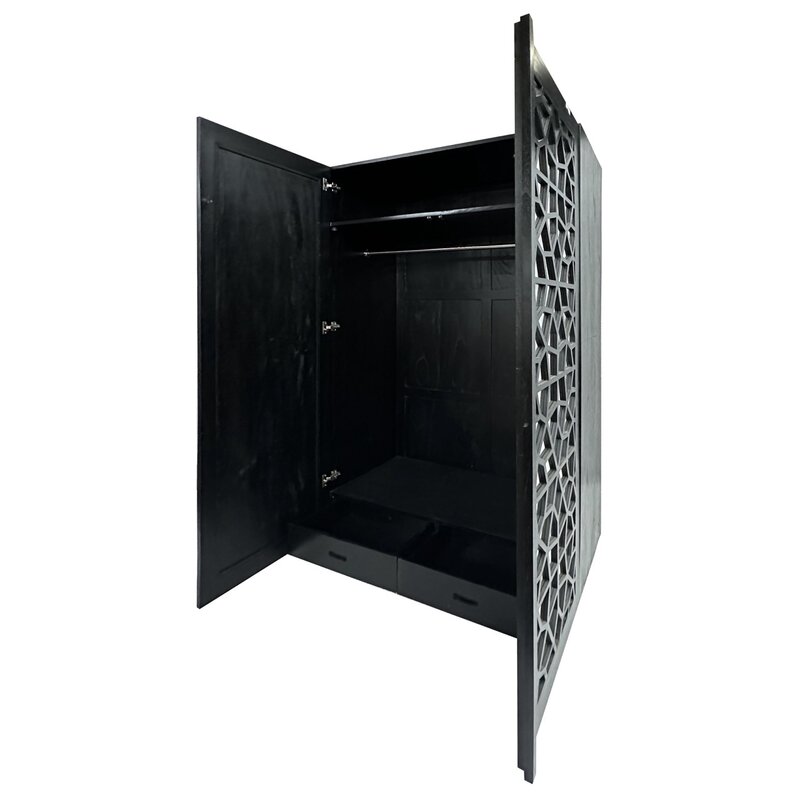 Armoire penderie Maroko 120x60x200 Cm Noir