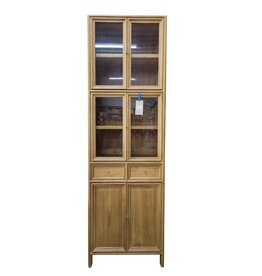 Vaisselier 6 portes 2 tiroirs en Mindi