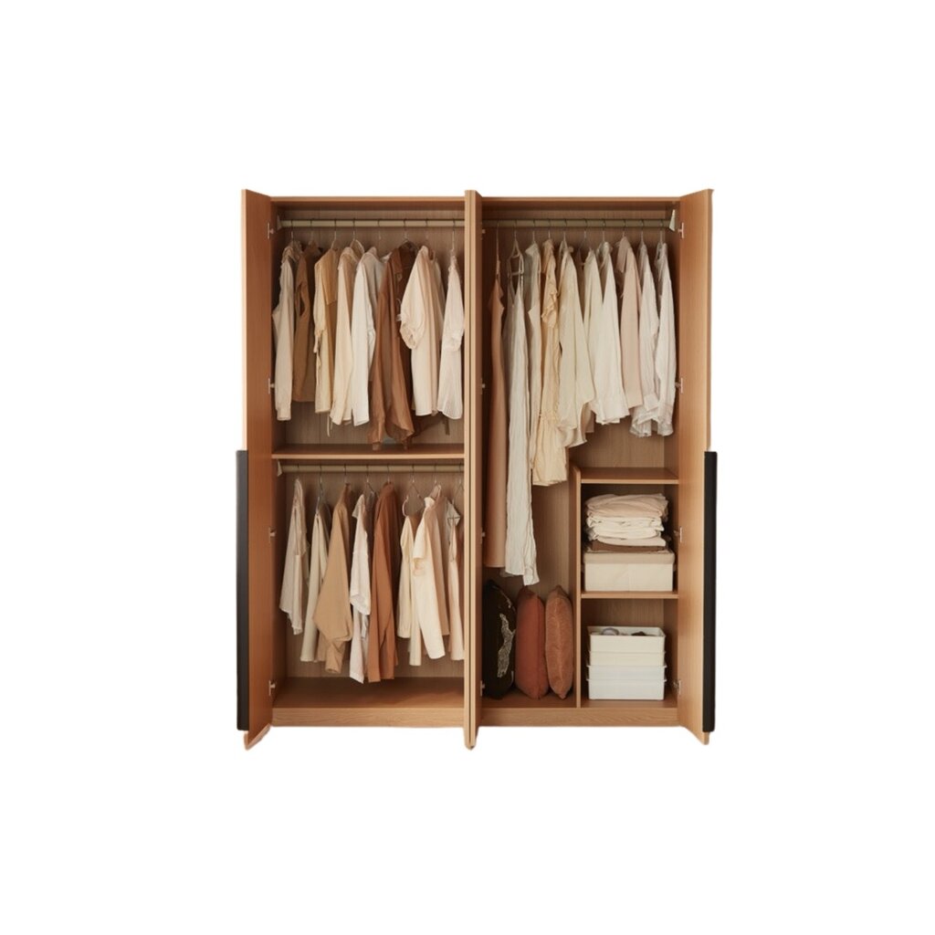 Penderie 4 portes 157x62x200 cm Bois