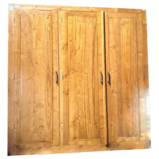 Armoire 3 portes 4 étagères 170x55x200 cm Naturel (BT-0158)