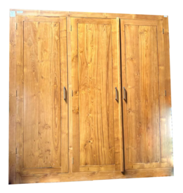 Armoire 3 portes 4 étagères 170x55x200 cm Naturel (BT-0158)