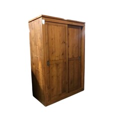 Armoire en Teck 2 portes coulissantes 110x55x200 cm Naturel
