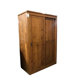 Armoire en Teck 2 portes coulissantes 110x55x200 cm Naturel