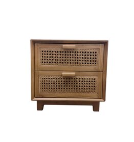 BOHO - Table de chevet 2 tiroirs 60x30x50 cm