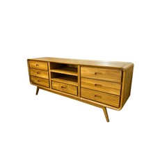 Meuble TV en teck 7 tiroirs 175x45x70 Cm Waxed