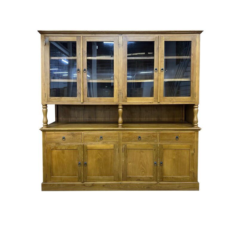 Vaisselier vitré 8 portes 4 tiroirs 200x50x200 cm (BT-1304)
