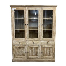 Vaisselier 3 portes vitrées 3 tiroirs 155x40x200 Cm