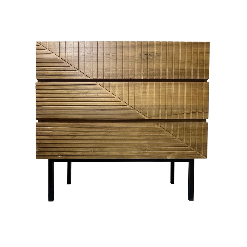 PASURUAN - Commode 3 tiroirs en teck 95x50x90 cm