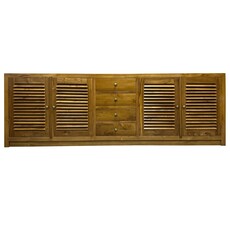 Krepyak - Buffet en teck 4 portes 4 tiroirs 250x45x85 cm Naturel