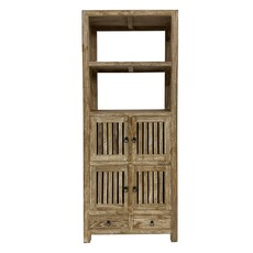 Étagère 4 portes 2 tiroirs 75x35x200 Cm Cérusé